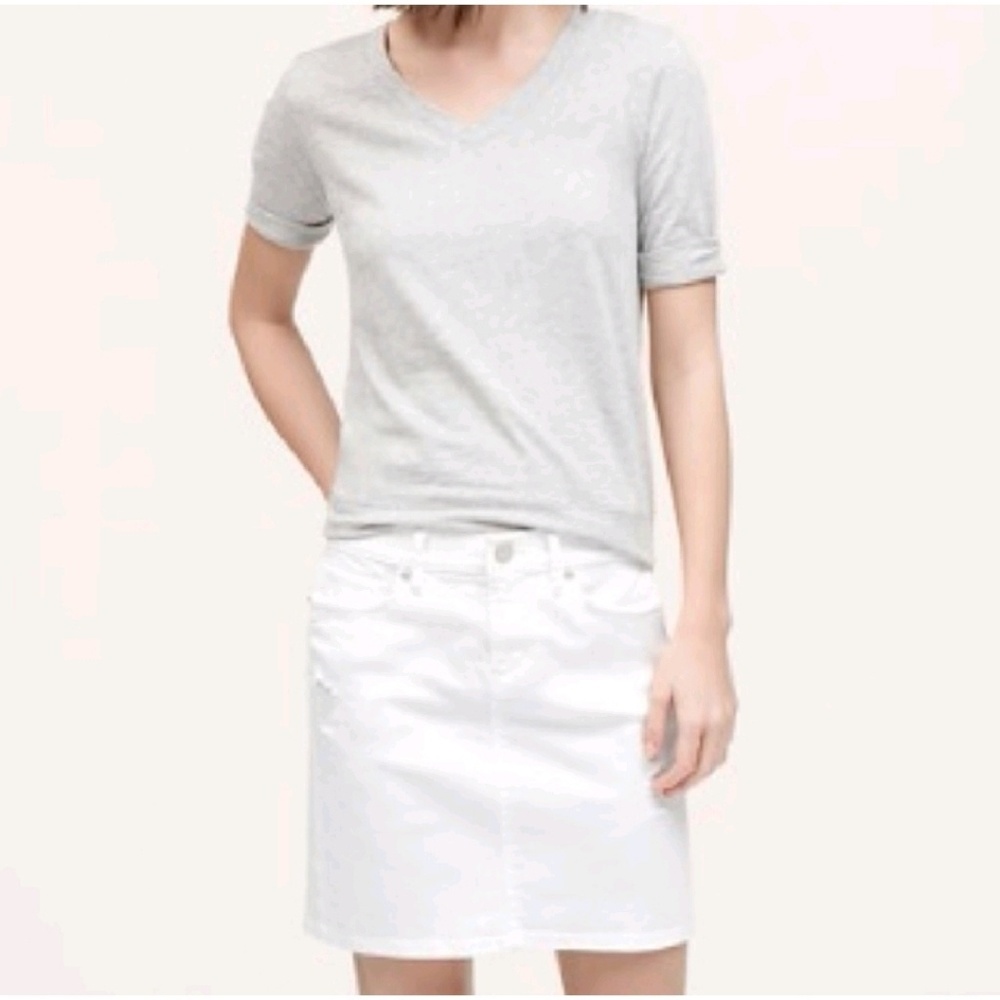 Ann Taylor Loft 26/2 White Denim Stretch Skirt